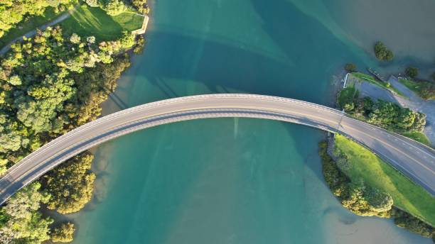 istock Aerial view of a bridge over the river 1449558055