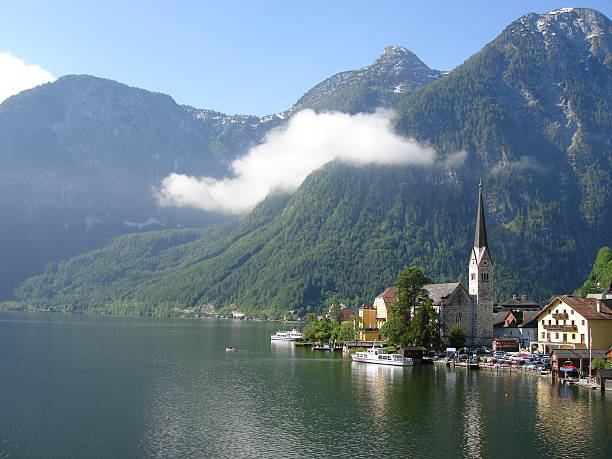 Hallstatter See, Upper Austria, June 2006 stock photo