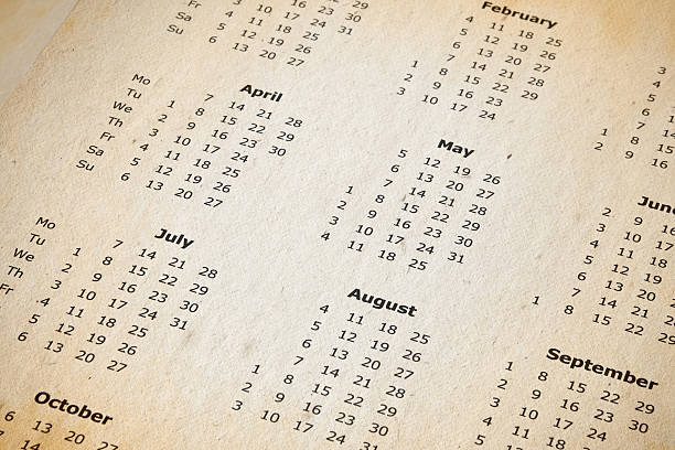 página de calendário anual vitrais - calendar page book personal organizer - fotografias e filmes do acervo