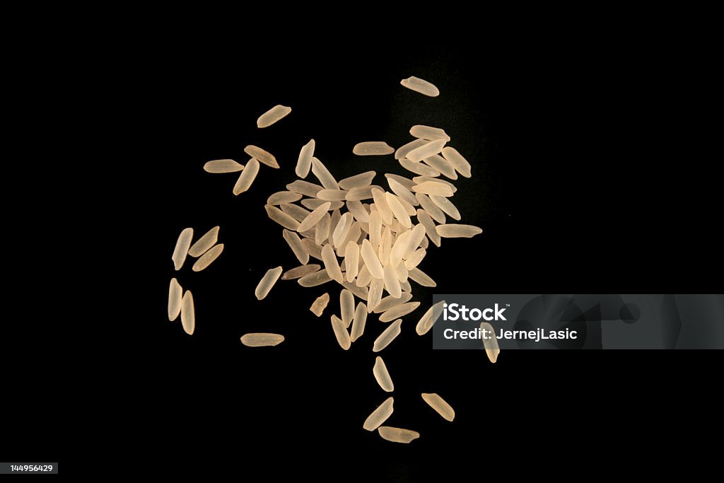 Rice 2 Rice, isolated on black  Black Color Stock Photo