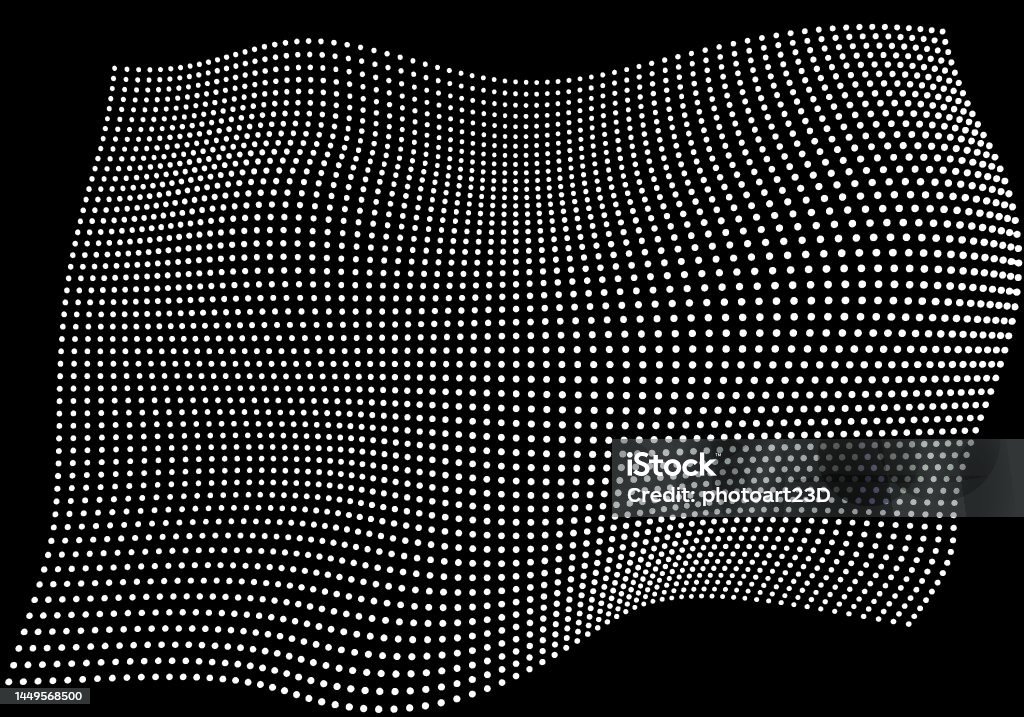 Halftone Pattern Overlay 3d Abstract Shape Design Element Curved ...