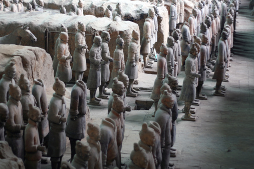 terra cotta warriors in xian, china