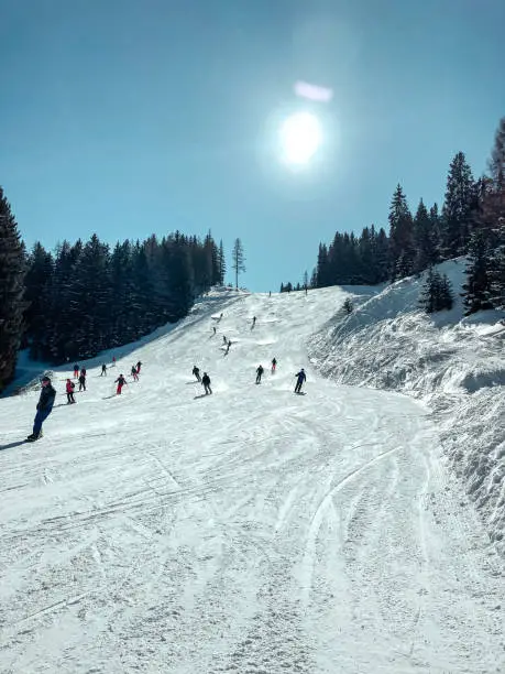 Slopes, snow, skilift and a beautiful winter wonderland in the mountains of Austria
