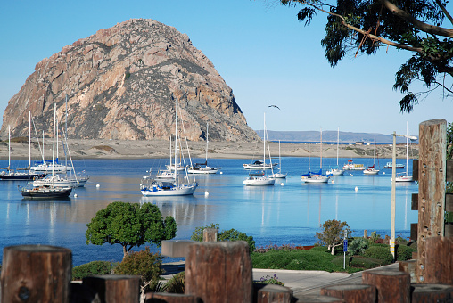 Framed picture of Morro Rock at Morro Bay.