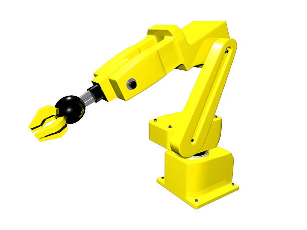 istock Yellow automated arm in 3D 144957287