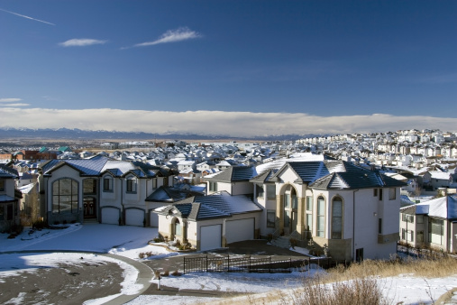 Houses in Calgary at winter