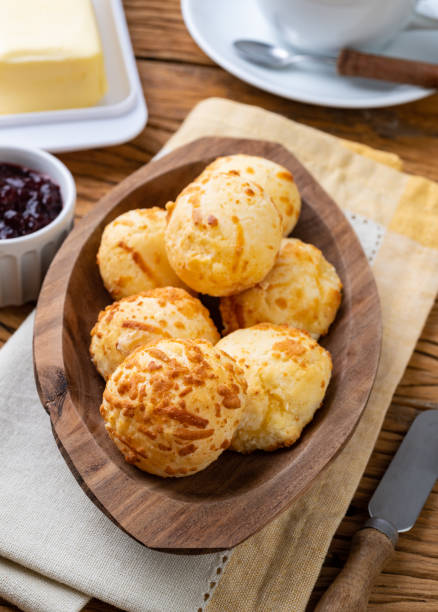 istock Typical brazilian cheese bun in a plate over wooden table 1449574449
