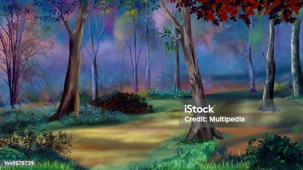 Enigmatic Forest Oil Painting Stock Illustration - Download Image Now - Fairy  Tale, Fantasy, Forest - iStock