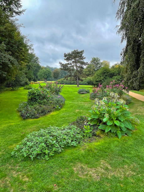 istock Muskauer Park with flowerbed on the front 1449579831