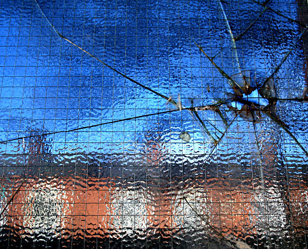 Cracked Window stock photo