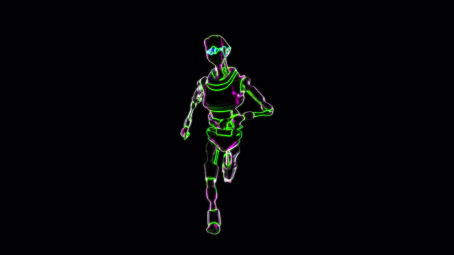 Neon Robot Running