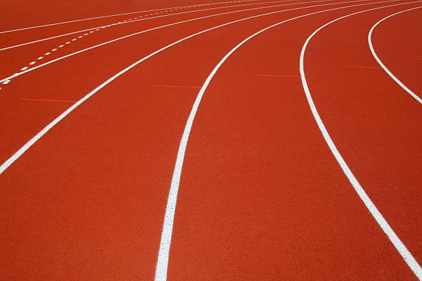 istock red race track in an arena 144958386