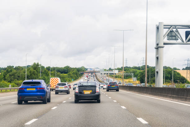 Busy English motorway stock photo