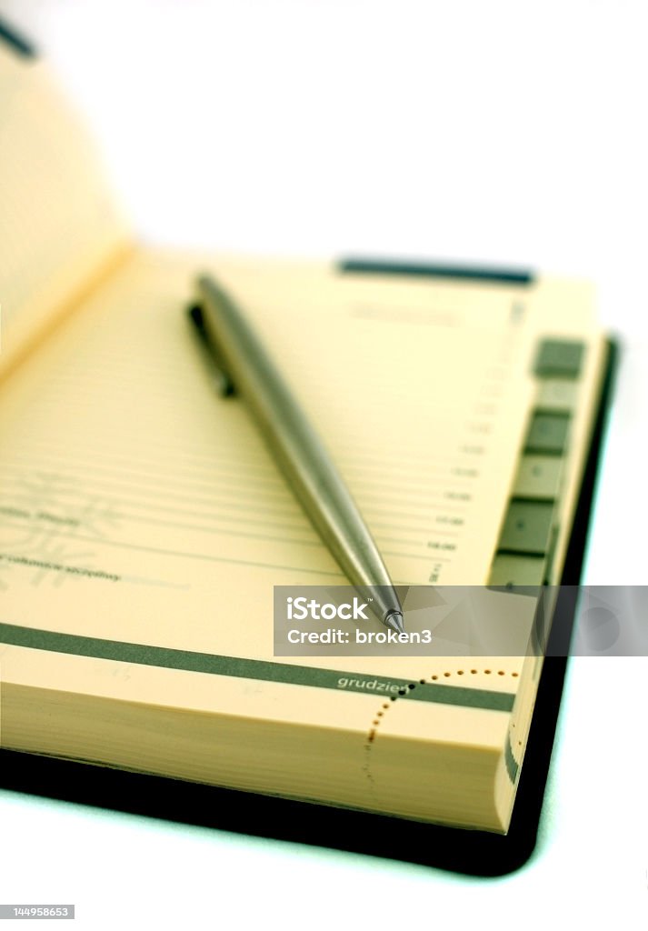 Notizbuch mit Stift - Lizenzfrei Bildschärfe Stock-Foto