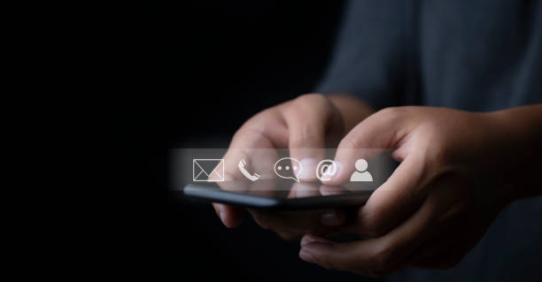 istock Contact us or Customer support hotline people connect. 1449586545
