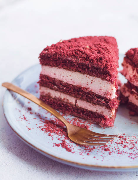istock Red velvet cake with cream cheese 1449587535
