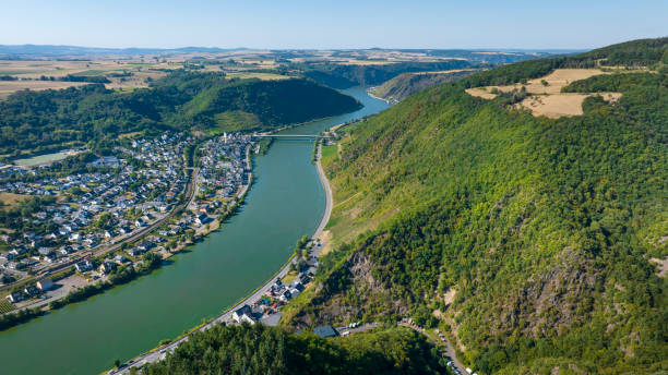 istock Aerial view over Mosel River - Brodenbach and Loef 1449587621