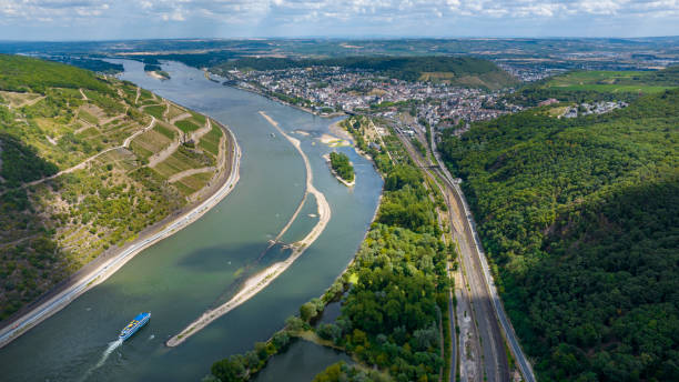 istock Panoramic aerial view over River Rhine, Germany 1449587661