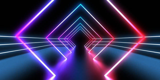 istock 3D abstract background with neon lights. neon tunnel  .space construction . .3d illustration 1449587899