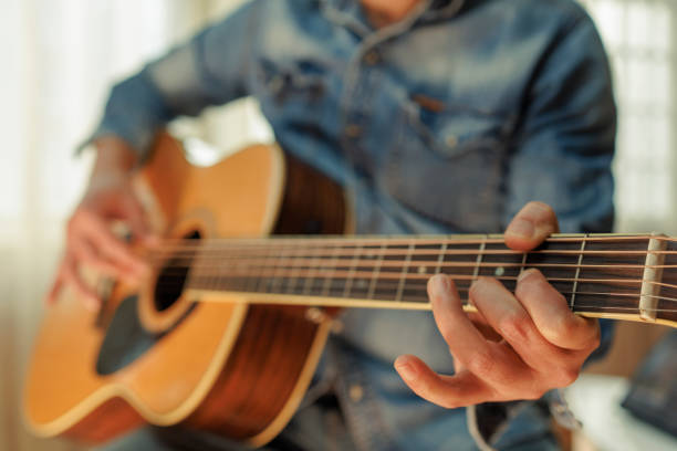 istock Musician playing on acoustic guitar 1449588123