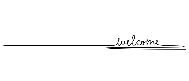 Continuous Single Line Word Welcome Stock Illustration - Download Image ...