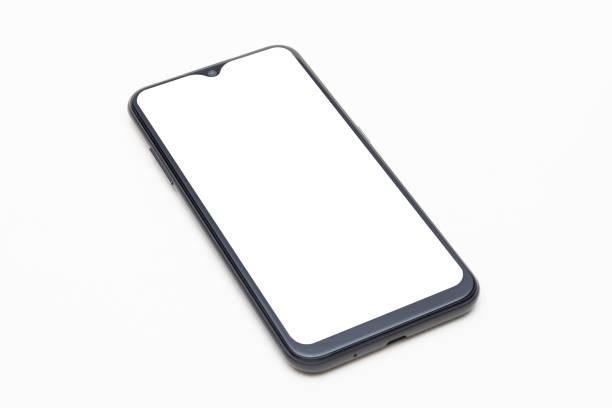 istock Smartphone with blank touchscreen display isolated on white background. Realistic mobile phone. 1449590366