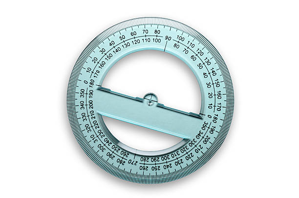 Protractor (360 degrees) with clipping path stock photo