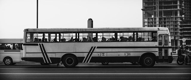 A bus Full of Migrant Workers