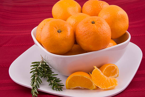 Clementine Oranges in a bowl stock photo
