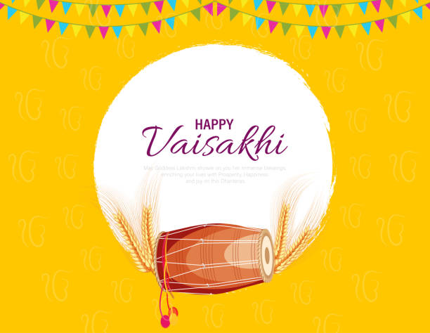 Celebration of Punjabi festival Vaisakhi or Baisakhi background illustration of Punjabi New Year Happy Baisakhi banner Kurta stock illustrations