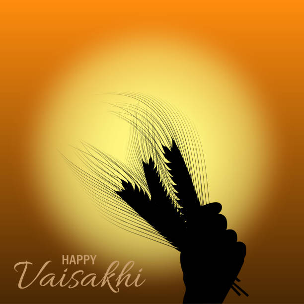 Celebration of Punjabi festival Vaisakhi or Baisakhi background illustration of Punjabi New Year Happy Baisakhi banner Kurta stock illustrations