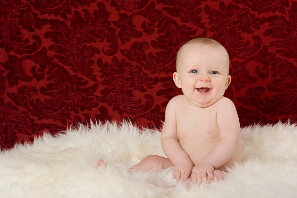 Cheerful baby stock photo