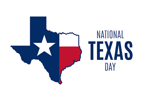 Texas flag map icon vector isolated on a white background. Texas State Flag graphic design element. February 1 each year. Important day