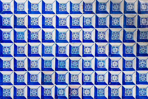 traditional ornate portuguese decorative tiles azulejos in Lisbon