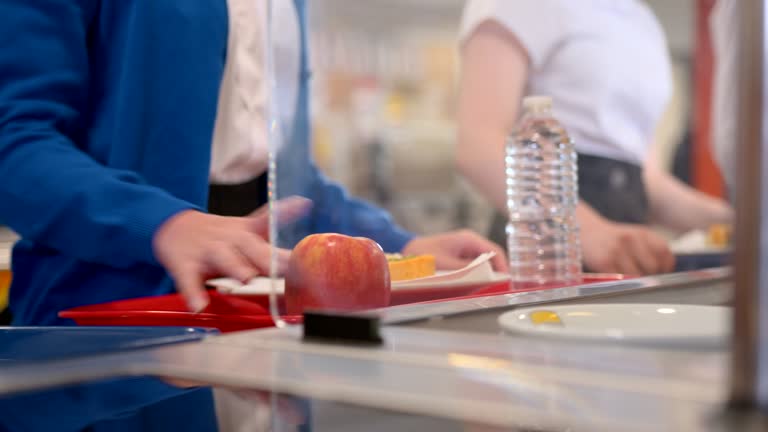 Lunch Time at School Cafeteria