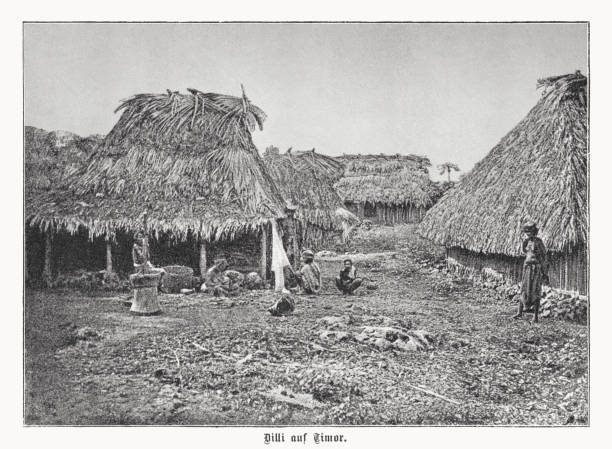 istock Historical view of Dili, East Timor, halftone print, published in 1899 1449604900