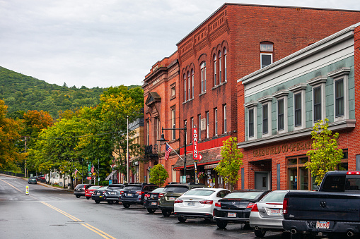 Main street in Shelburne Falls, Massachusetts, USA