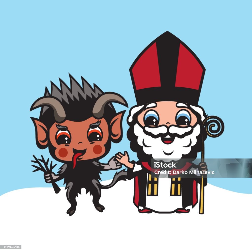 Saint Nicholas Krampus Stock Illustration - Download Image Now - Animal