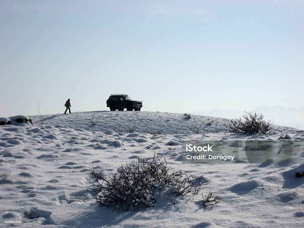 Auto in montagna inverno - Foto stock royalty-free di Adulto