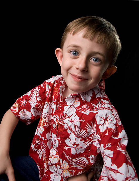 Adorable six year old boy stock photo