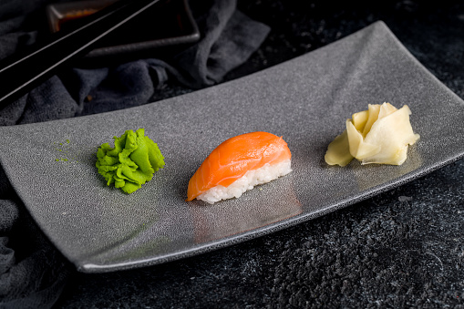 Sushi Rolls Buffet. Japanese food image.