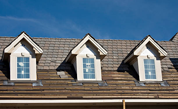 Roof with dormers stock photo