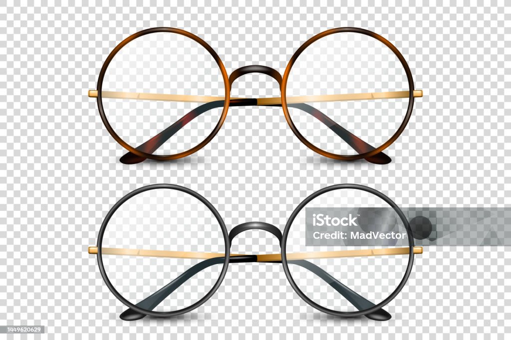 Vred hellig børn Vector 3d Realistic Leopard Black Round Frame Glasses Set With Clear  Colorless Transparent Glass Isolated Eyeglasses For Women And Men Accessory  Optics Lens Vintage Trendy Glasses Front View Stock Illustration - Download