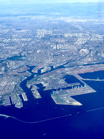 LA Harbor California from the air