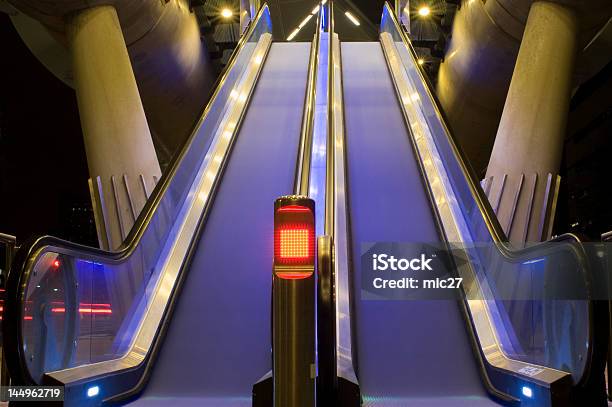 Double Escalator Stock Photo - Download Image Now - Activity, Blue, City