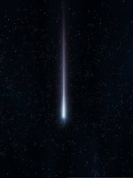 istock Meteor trail in the night sky. Beautiful shooting star. 1449628779