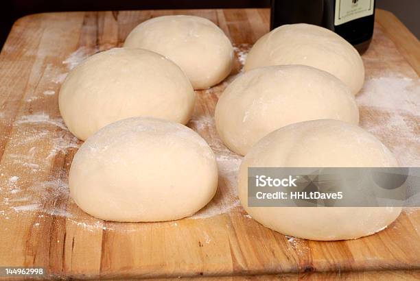 Six Balls Of Freshly Made Pizza Dough Stock Photo - Download Image Now - Brown, Dinner, Dough