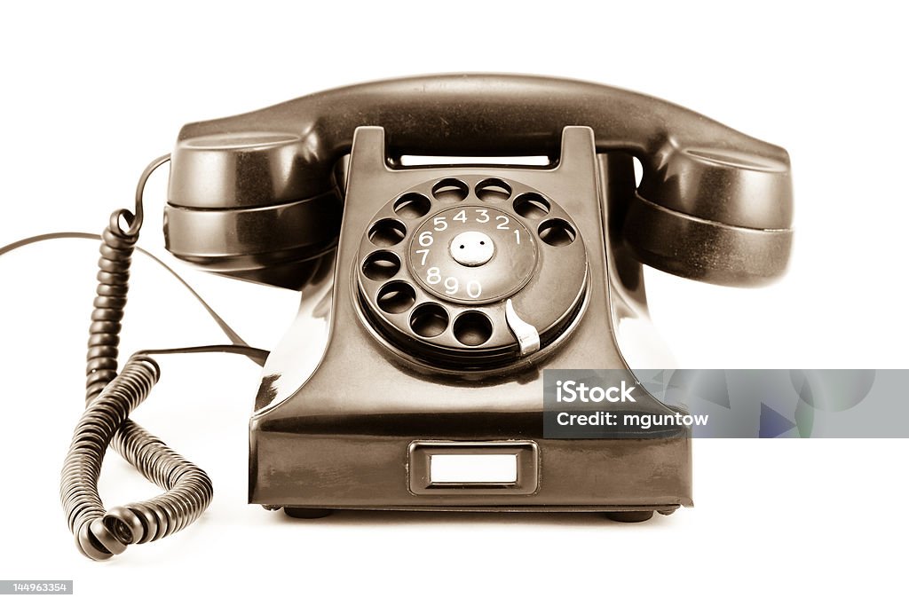 Década de 1940 Era de teléfono-vieja foto Sepia - Foto de stock de 1940-1949 libre de derechos