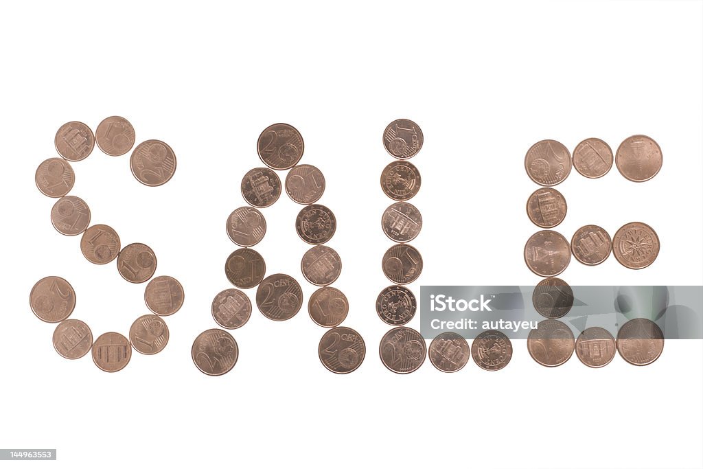 세일 단어 생산 센트 동전 - 로열티 프리 개념 스톡 사진