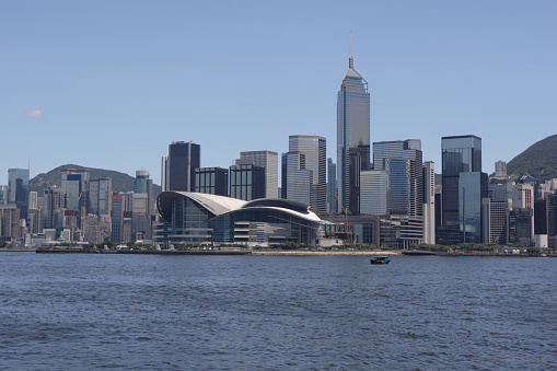 Hong Kong Kai Tak Cruise Terminal Park, with Central Hong Kong in the background